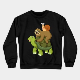 Turtle Sloth Snail Crewneck Sweatshirt